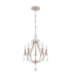 Craftmade 1015C-ATL 5 Light 15" Incandescent One Tier Mini Chandelier in Antique Linen with Crystal Accents
