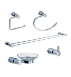 Fresca FAC0100-D Magnifico 5 Piece Bathroom Accessory Set in Chrome with Double Towel Bar