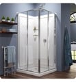 DreamLine DL-6150 Cornerview Framed Sliding Shower Enclosure, 36 in. by 36 in. Double Threshold Shower Base and QWALL-4 Shower Backwall Kit