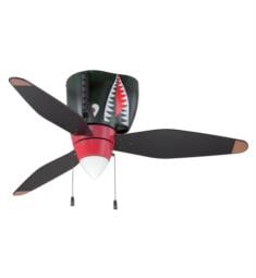 Craftmade WB348TS3 WarPlanes 3 Blades 48" Flush Mount Tiger Shark Indoor Ceiling Fan in Black