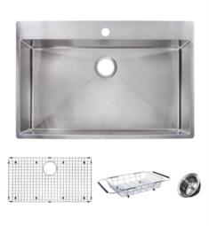 Franke HFS3322-1KIT Vector 33 1/2" Single Bowl Drop-In/Undermount Stainless Steel Kitchen Sink Kit from Home Collection