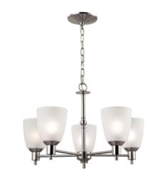 Thomas Lighting 1305CH-20 Jackson 5 Light 22" Incandescent White Glass Shade Chandelier in Brushed Nickel