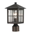 Thomas Lighting 8201EP-70 Shaker Heights 1 Light 7" Incandescent Clear Seeded Glass Shade Outdoor Post Lamp in Hazelnut Bronze