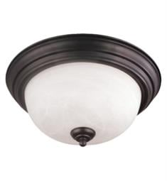 Thomas Lighting SL869263 Tahoe 2 Light 13 1/4" Incandescent Etched Alabaster Style Glass Flush Mount Ceiling Light in Painted Bronze