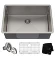 Kraus KHU100-28 Standart Pro 28" Single Bowl Undermount 16 Gauge Stainless Steel Kitchen Sink with Noisedefend Soundproofing