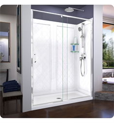 DreamLine DL-6227 Flex 30" Semi-Frameless Pivot Shower Door with Acrylic Base Kit