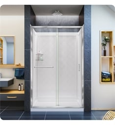 DreamLine DL-6107C Infinity-Z 36" Sliding Shower Door with Center Drain White Base and Backwall