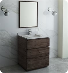 Fresca FVN3130ACA-FC Formosa 30" Floor Standing Modern Bathroom Vanity with Mirror in Acacia
