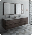 Fresca FVN31-3636ACA Formosa 72" Wall Hung Double Sink Modern Bathroom Vanity Mirrors in Acacia