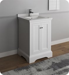 Fresca FCB2424WHM-U Windsor 24" Matte White Traditional Bathroom Cabinet with Top & Sink