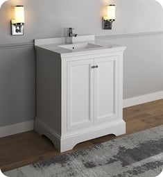 Fresca FCB2430WHM-U Windsor 30" Matte White Traditional Bathroom Cabinet with Top & Sink