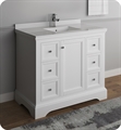 Fresca FCB2440WHM-U Windsor 40" Matte White Traditional Bathroom Cabinet with Top & Sink