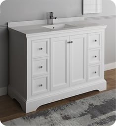 Fresca FCB2448WHM-U Windsor 48" Matte White Traditional Bathroom Cabinet with Top & Sink