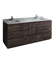 Fresca FCB31-361236ACA-FC-CWH-U Formosa 84" Floor Standing Double Sink Modern Bathroom Cabinet with Top & Sink in Acacia