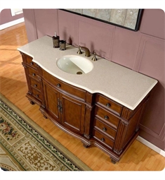 Silkroad Exclusive HYP-0277-UWC-60 Esther 60" Ceramic Undermount Single Sink Bathroom Vanity with Top