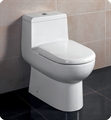 Eago TB351 One Piece Dual Flush High Efficiency Toilet with Soft Close Seat
