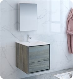 Fresca FVN9224OG Catania 24" Ocean Gray Wall Hung Modern Bathroom Vanity with Medicine Cabinet