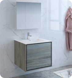 Fresca FVN9230OG Catania 30" Ocean Gray Wall Hung Modern Bathroom Vanity with Medicine Cabinet