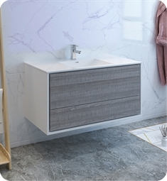 Fresca FCB9248HA-I Catania 48" Ash Gray Wall Hung Modern Bathroom Cabinet with Integrated Sink