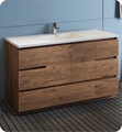 Fresca FCB9360RW-S-I Lazzaro 60" Rosewood Free Standing Modern Bathroom Cabinet with Integrated Single Sink