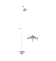Barclay 4011-PL 62" Three Handle Wall Mount Clawfoot Tub Filler and Sunflower Showerhead with Diverter