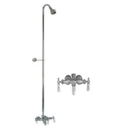 Barclay 4030-PL-CP 67 1/2" Three Handle Wall Mount Cast Iron Tub Filler with Showerhead in Polished Chrome