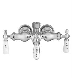 Barclay 4072-PL-CP 5 1/2" Three Handle Wall Mount Cast Iron Tub Filler in Polished Chrome