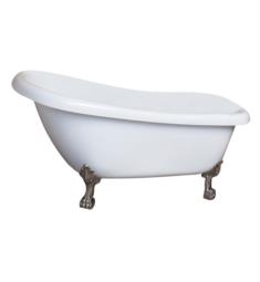 Barclay ASN67LPS-WH Leandro 67 1/2" Acrylic Freestanding Slipper Clawfoot Soaker Bathtub in White