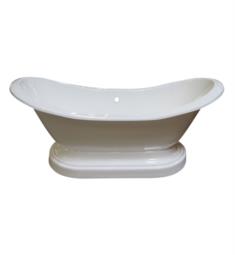 Barclay CTDSHB-WH Marshall 71" Cast Iron Pedestal Double Slipper Soaker Bathtub in White with Base