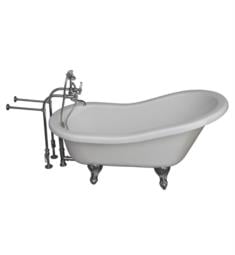 Barclay TKATS60-WCP2 Estelle 60" Acrylic Freestanding Clawfoot Soaker Bathtub in White with Metal Tub Filler and Handshower in Chrome