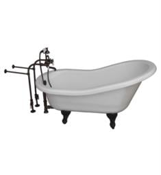 Barclay TKATS60-WORB1 Estelle 60" Acrylic Freestanding Clawfoot Soaker Bathtub in White with Porcelain Lever Tub Filler and Handshower in Oil Rubbed Bronze