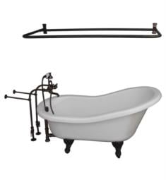 Barclay TKATS60-WORB6 Estelle 60" Acrylic Freestanding Clawfoot Soaker Bathtub in White with Metal Tub Filler, D-Shower Rod and Handshower in Oil Rubbed Bronze