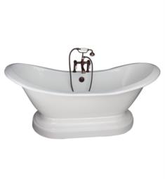 Barclay TKCTDSHB-ORB1 Marshall 72" Cast Iron Freestanding Pedestal Soaker Bathtub in with Wall Mount Porcelain Lever Tub Filler and Handshower in Oil Rubbed Bronze