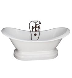 Barclay TKCTDSHB-ORB2 Marshall 72" Cast Iron Freestanding Pedestal Soaker Bathtub in with Wall Mount Metal Cross Tub Filler and Handshower in Oil Rubbed Bronze