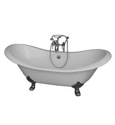 Barclay TKCTDSN-CP1 Marshall 71" Cast Iron Freestanding Clawfoot Soaker Bathtub in with Wall Mount Porcelain Lever Tub Filler and Handshower in Chrome
