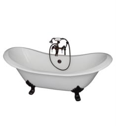 Barclay TKCTDSN-ORB1 Marshall 71" Cast Iron Freestanding Clawfoot Soaker Bathtub in with Wall Mount Porcelain Lever Tub Filler and Handshower in Oil Rubbed Bronze