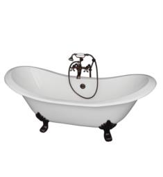 Barclay TKCTDSN-ORB2 Marshall 71" Cast Iron Freestanding Clawfoot Soaker Bathtub in with Wall Mount Metal Cross Tub Filler and Handshower in Oil Rubbed Bronze