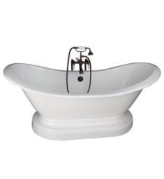 Barclay TKCTDSNB-ORB1 Marshall 72" Cast Iron Freestanding Pedestal Soaker Bathtub in with Wall Mount Porcelain Lever Tub Filler and Handshower in Oil Rubbed Bronze