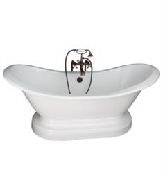 Barclay TKCTDSNB-ORB2 Marshall 72" Cast Iron Freestanding Pedestal Soaker Bathtub in with Wall Mount Metal Cross Tub Filler and Handshower in Oil Rubbed Bronze