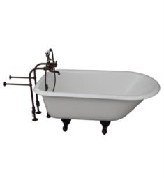 Barclay TKCTRN54-ORB2 Antonio 55 1/2" Cast Iron Freestanding Clawfoot Soaker Bathtub with Metal Cross Elephant Spout Tub Filler and Handshower in Oil Rubbed Bronze