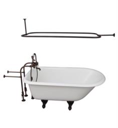 Barclay TKCTRN54-ORB3 Antonio 55 1/2" Cast Iron Freestanding Clawfoot Soaker Bathtub with Porcelain Lever 10" Wall Support Tub Filler and Handshower in Oil Rubbed Bronze