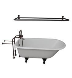 Barclay TKCTRN60-ORB5 Bartlett 60 3/4" Cast Iron Freestanding Clawfoot Soaker Bathtub with Porcelain Lever 10" Wall Support Tub Filler and Handshower in Oil Rubbed Bronze