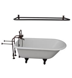 Barclay TKCTRN60-ORB6 Bartlett 60 3/4" Cast Iron Freestanding Clawfoot Soaker Bathtub with Metal Cross 10" Wall Support Tub Filler and Handshower in Oil Rubbed Bronze