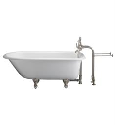 Barclay TKCTRN60-SN1 Bartlett 60 3/4" Cast Iron Freestanding Clawfoot Soaker Bathtub with Porcelain Lever Elephant Spout Tub Filler and Handshower in Satin Nickel
