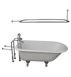 Barclay TKCTRN67-CP3 Brocton 68" Cast Iron Freestanding Clawfoot Soaker Bathtub with Porcelain Lever 10" Wall Support Tub Filler and Handshower in Chrome