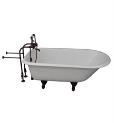 Barclay TKCTRN67-ORB1 Brocton 68" Cast Iron Freestanding Clawfoot Soaker Bathtub with Porcelain Lever Elephant Spout Tub Filler and Handshower in Oil Rubbed Bronze