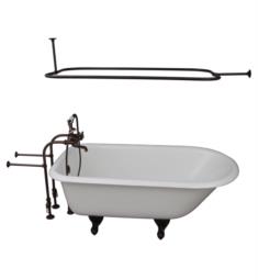 Barclay TKCTRN67-ORB4 Brocton 68" Cast Iron Freestanding Clawfoot Soaker Bathtub with Metal Cross 10" Wall Support Tub Filler and Handshower in Oil Rubbed Bronze