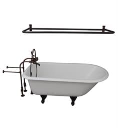 Barclay TKCTRN67-ORB6 Brocton 68" Cast Iron Freestanding Clawfoot Soaker Bathtub with Metal Cross 10" Wall Support Tub Filler and Handshower in Oil Rubbed Bronze