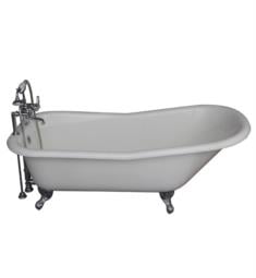 Barclay TKCTS7H67-CP2 Icarus 67" Cast Iron Freestanding Clawfoot Soaker Bathtub with Rim Mounted Metal Cross Tub Filler in Chrome