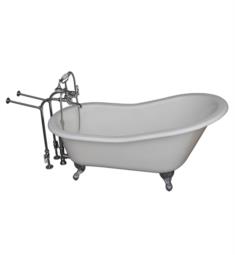 Barclay TKCTSN67-CP2 Icarus 67" Cast Iron Freestanding Clawfoot Soaker Bathtub with Metal Cross Tub Filler in Chrome